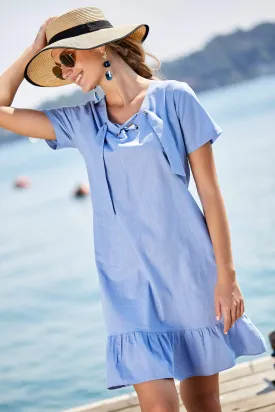 11567 Sky Blue Cotton Dress