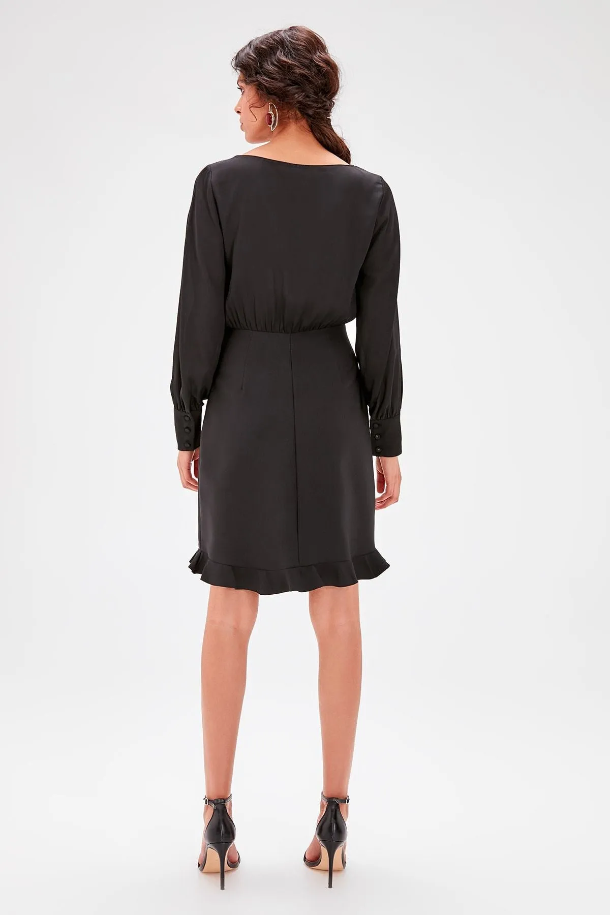 12741 Black Frill Detail Dress