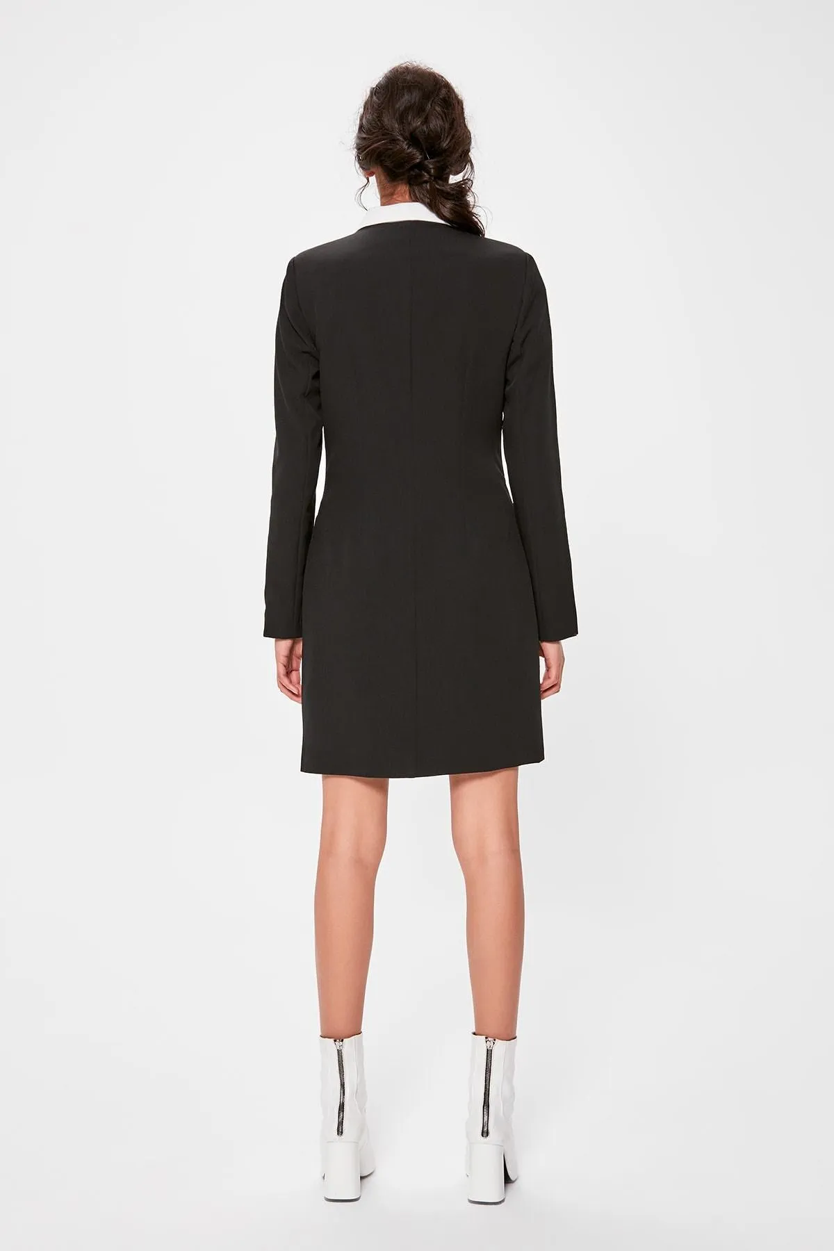 12753 Black Double Breasted Jacket Dress