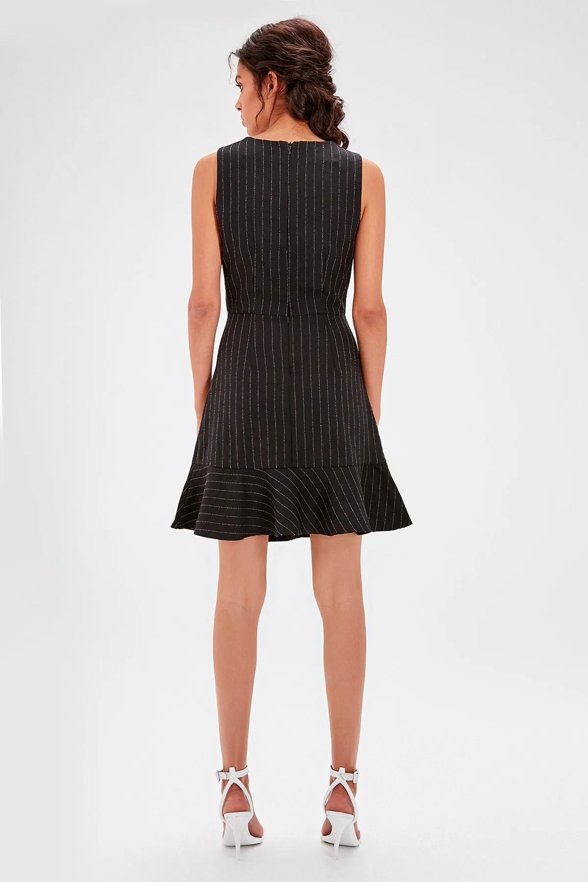 12776 Black Striped Dress