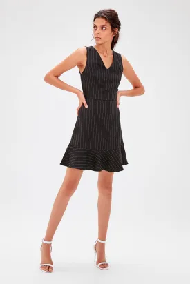 12776 Black Striped Dress