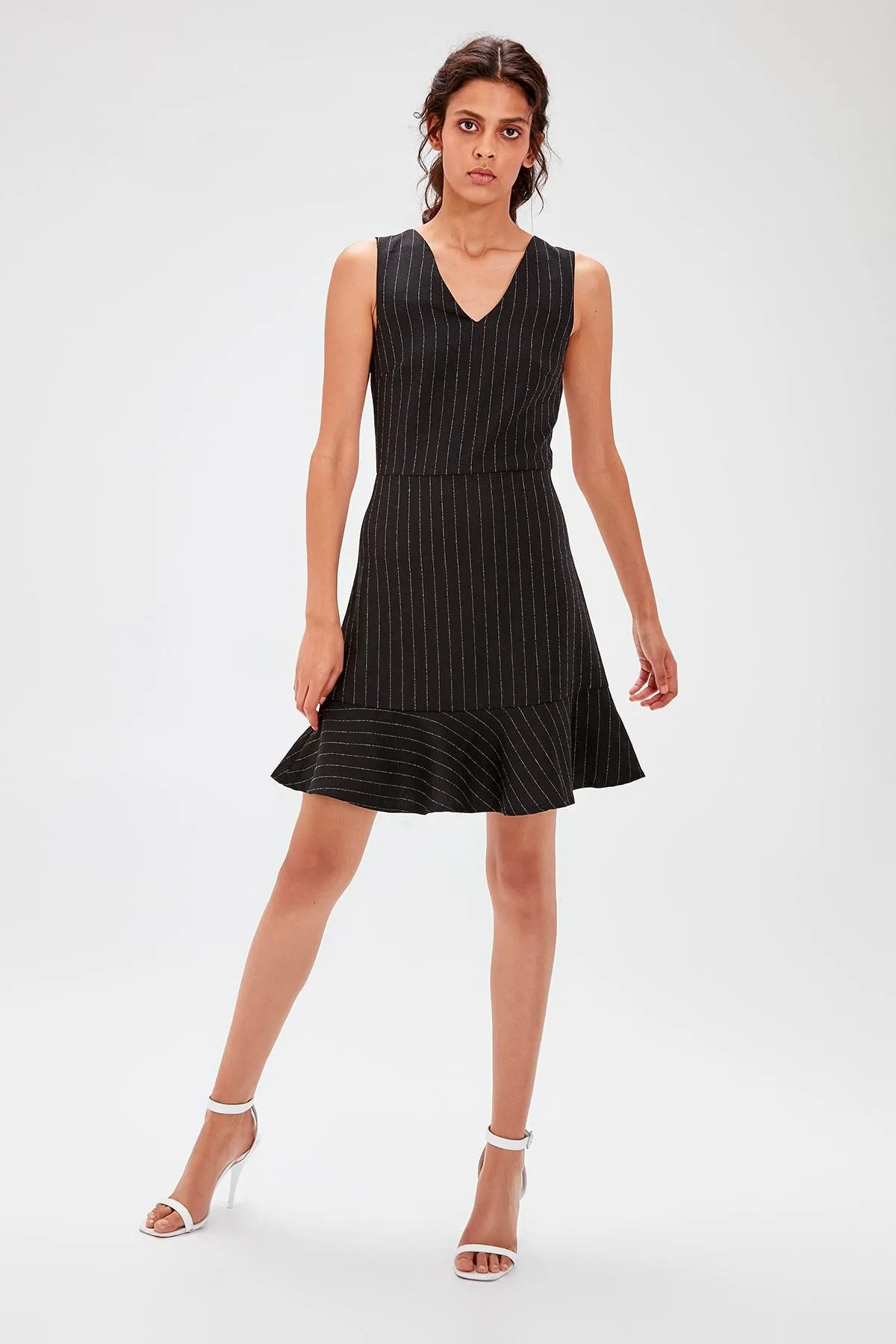 12776 Black Striped Dress