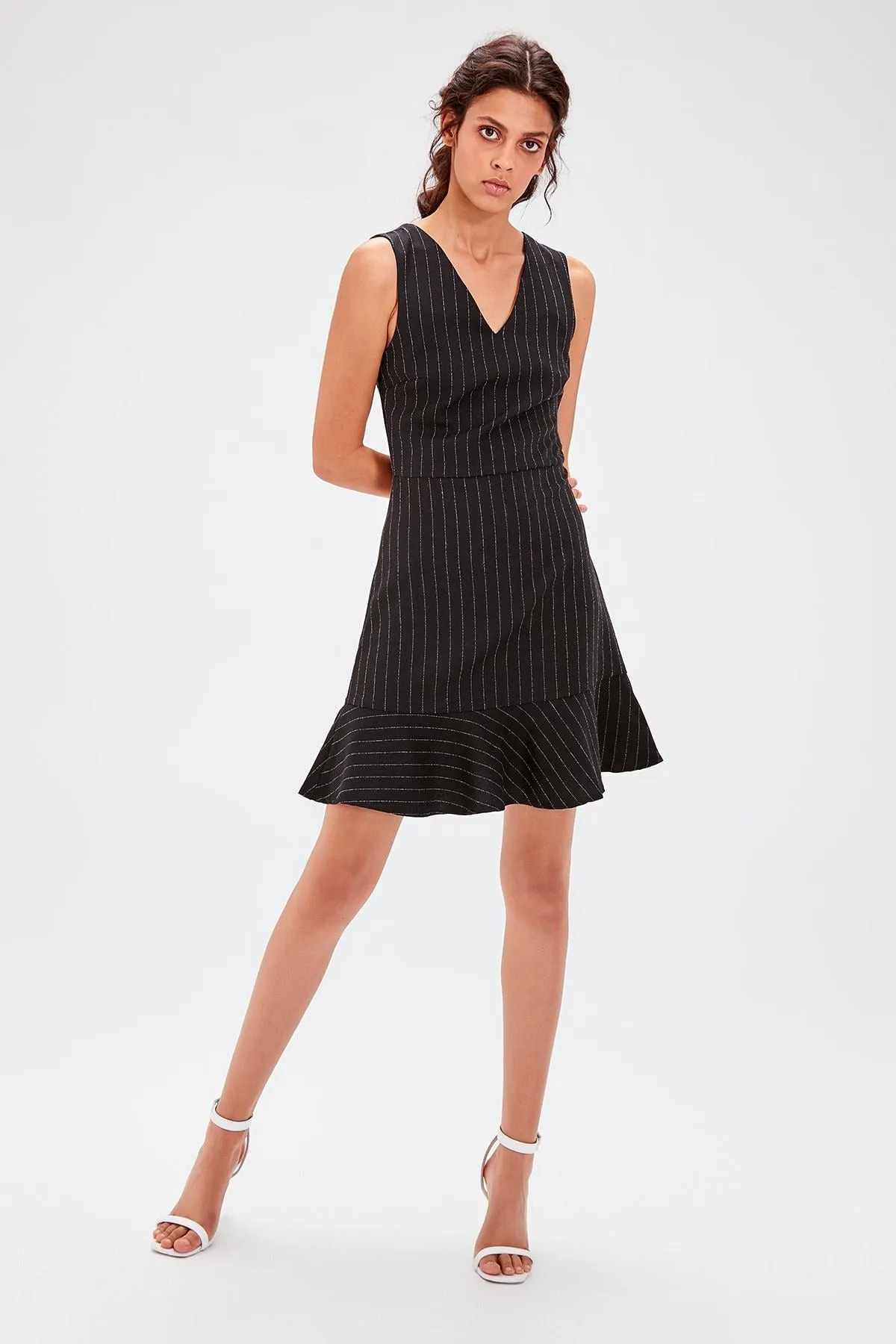 12776 Black Striped Dress