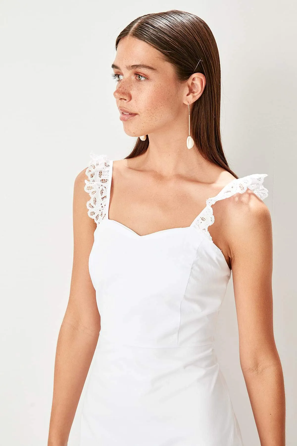 13087 Off-White Lace Strap Dress