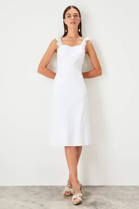 13087 Off-White Lace Strap Dress