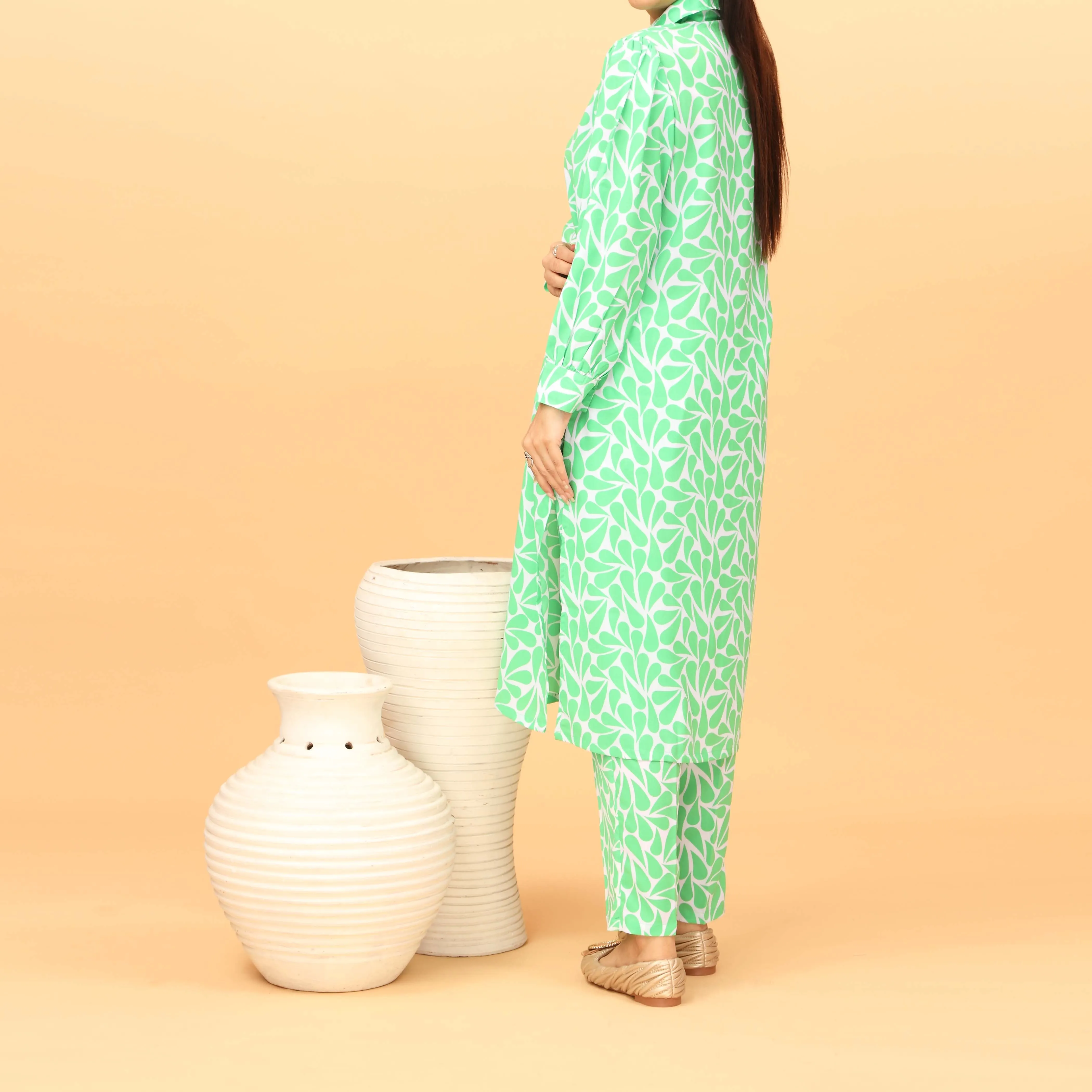 2PC Printed Grip Silk Suit PW4107