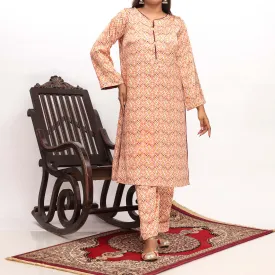 2PC- Printed Shamouse Silk Suit PW4084