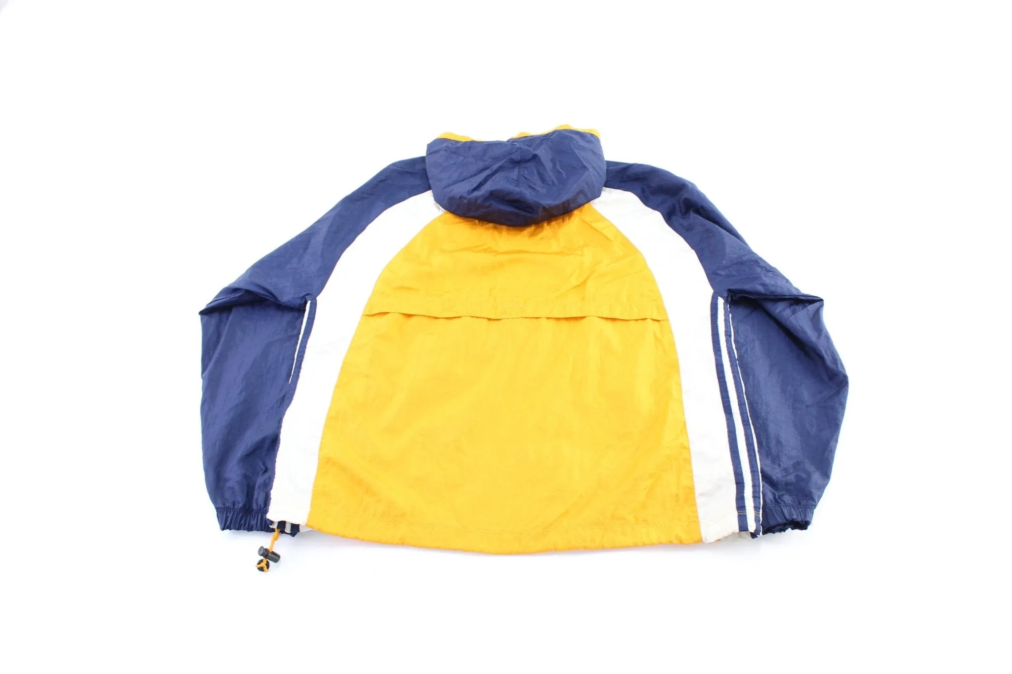 90's Adidas Embroidered Logo Blue, White, & Orange Pullover Jacket