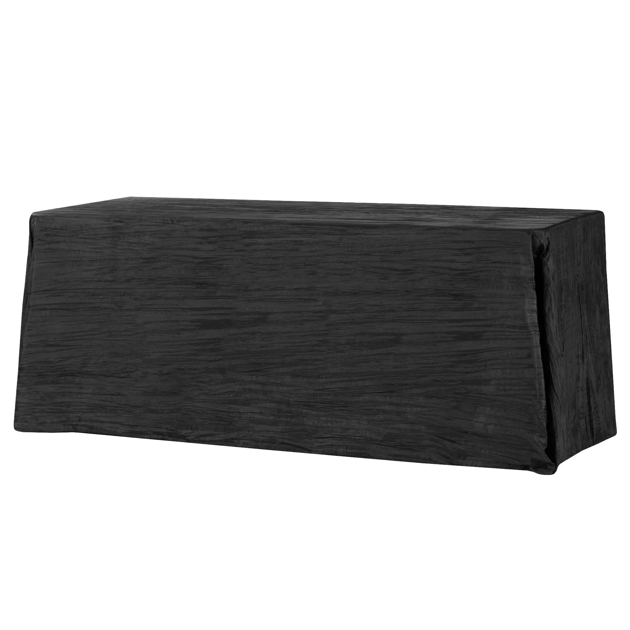 Accordion Crinkle Taffeta 90"x132" Rectangular Tablecloth - Black