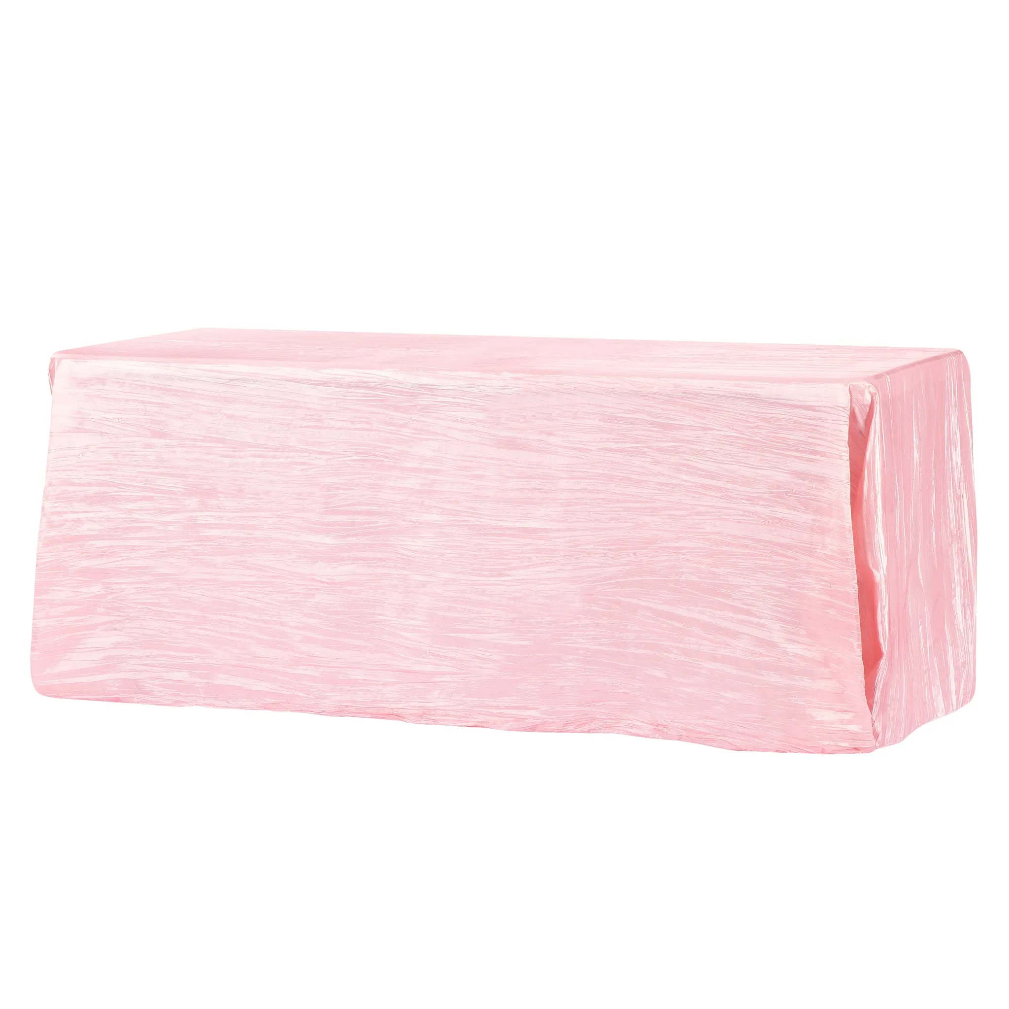 Accordion Crinkle Taffeta 90"x132" Rectangular Tablecloth - Pink