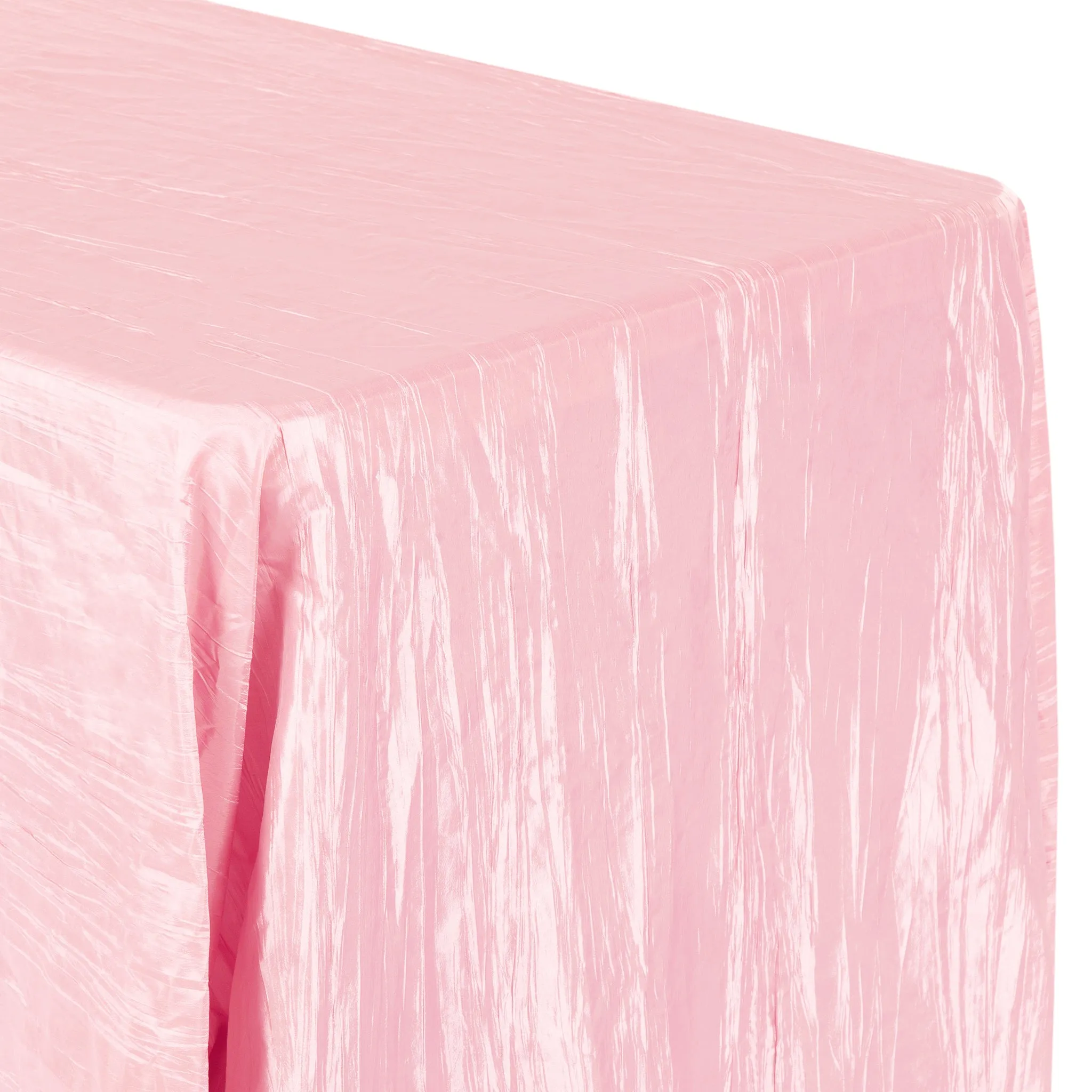 Accordion Crinkle Taffeta 90"x132" Rectangular Tablecloth - Pink