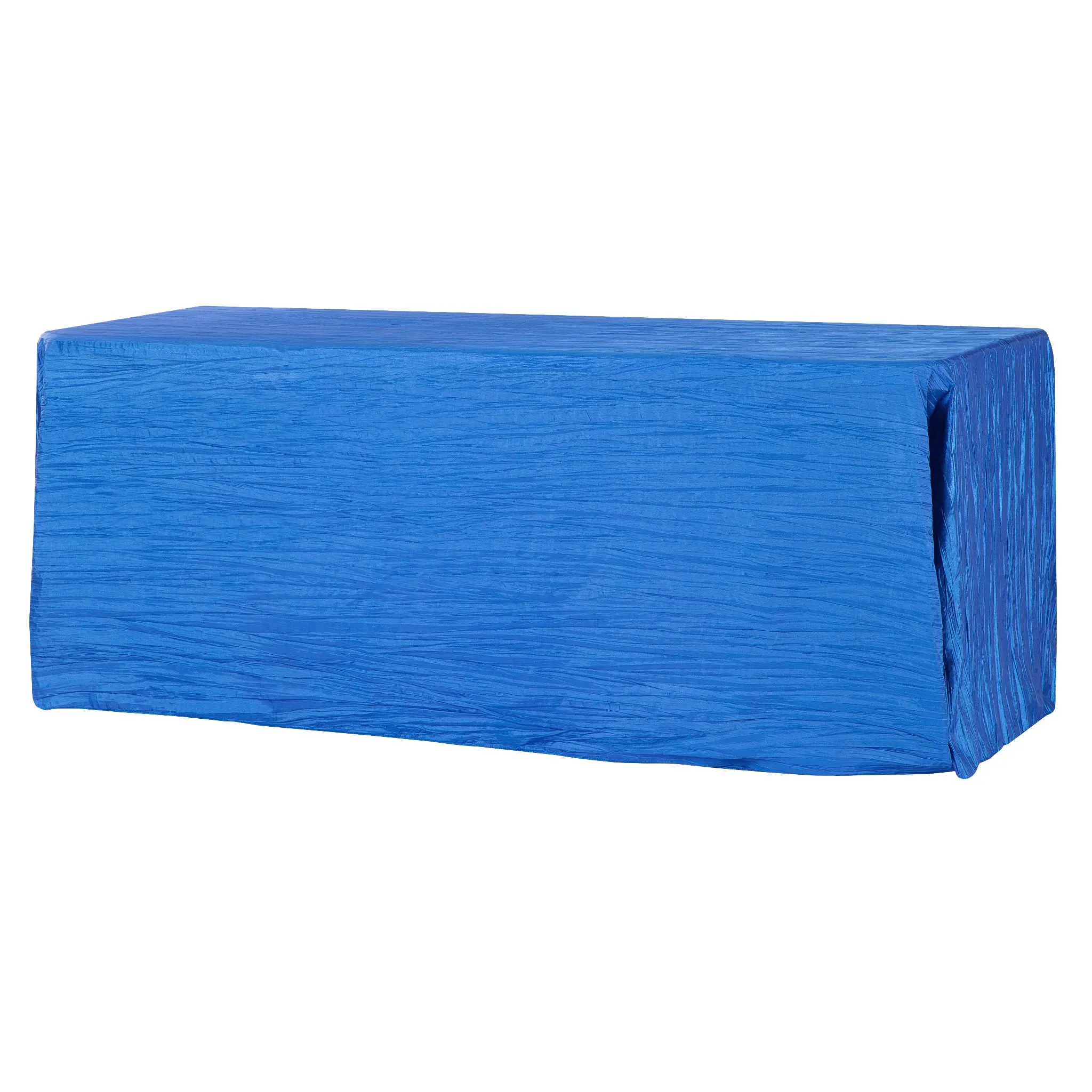 Accordion Crinkle Taffeta 90"x132" Rectangular Tablecloth - Royal Blue