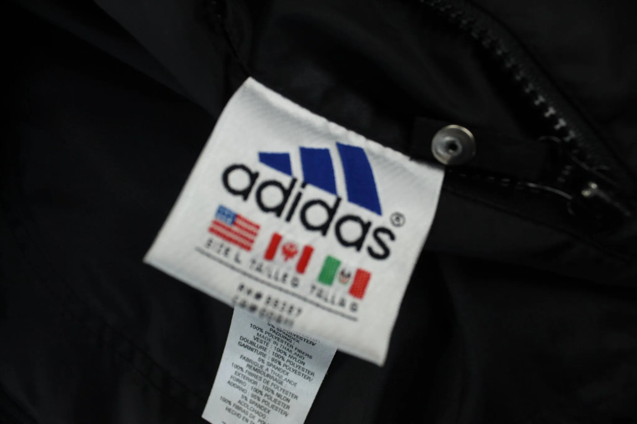 Adidas Embroidered Logo Black & Blue Reversible Jacket