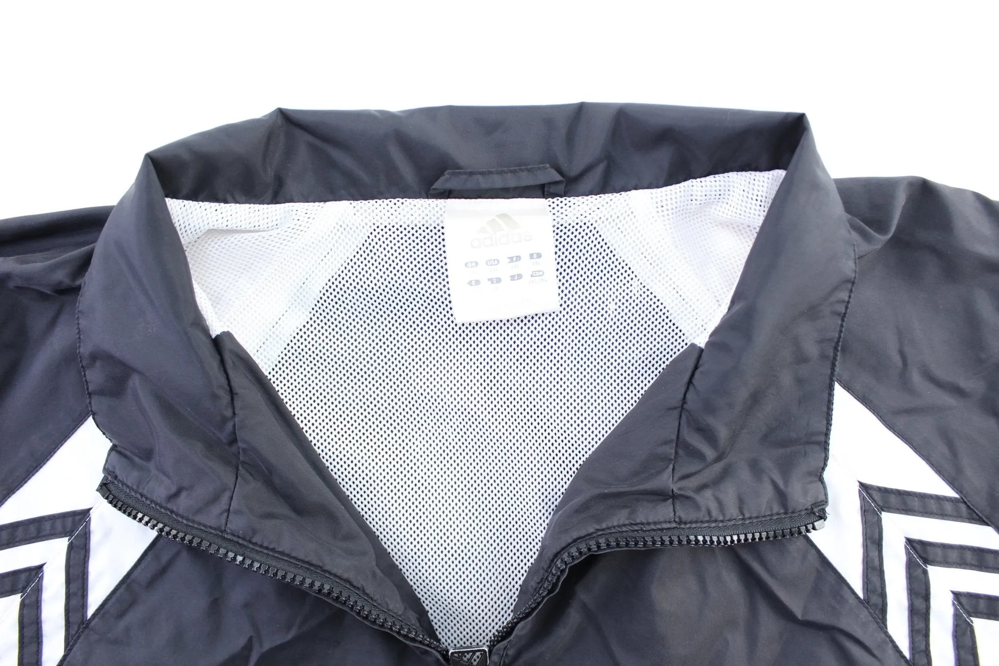 Adidas Embroidered Logo Black & White Zip Up Jacket