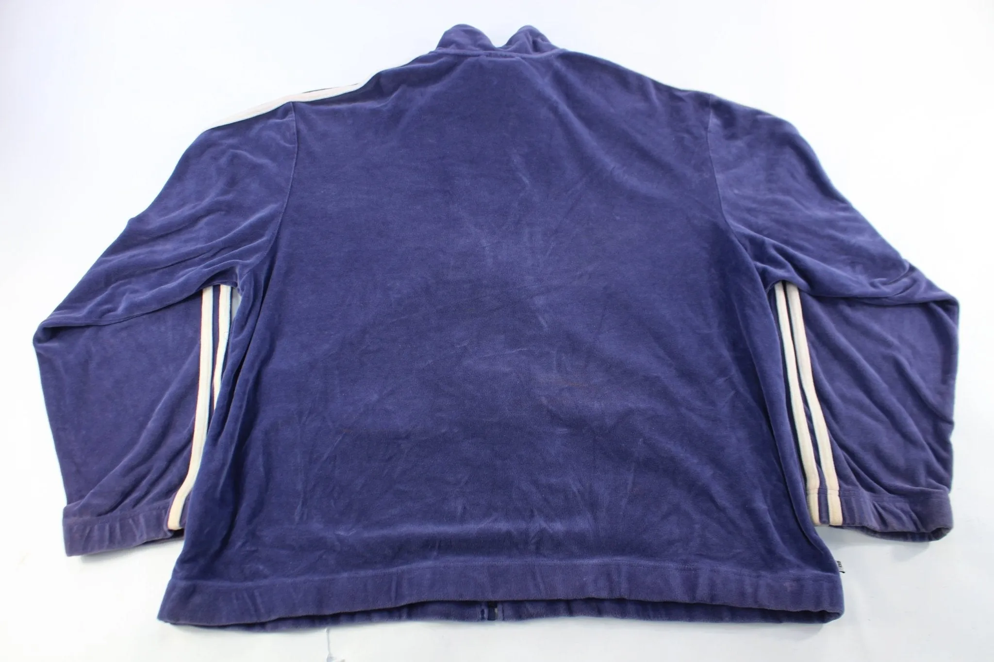 Adidas Embroidered Logo Striped Zip Up Jacket