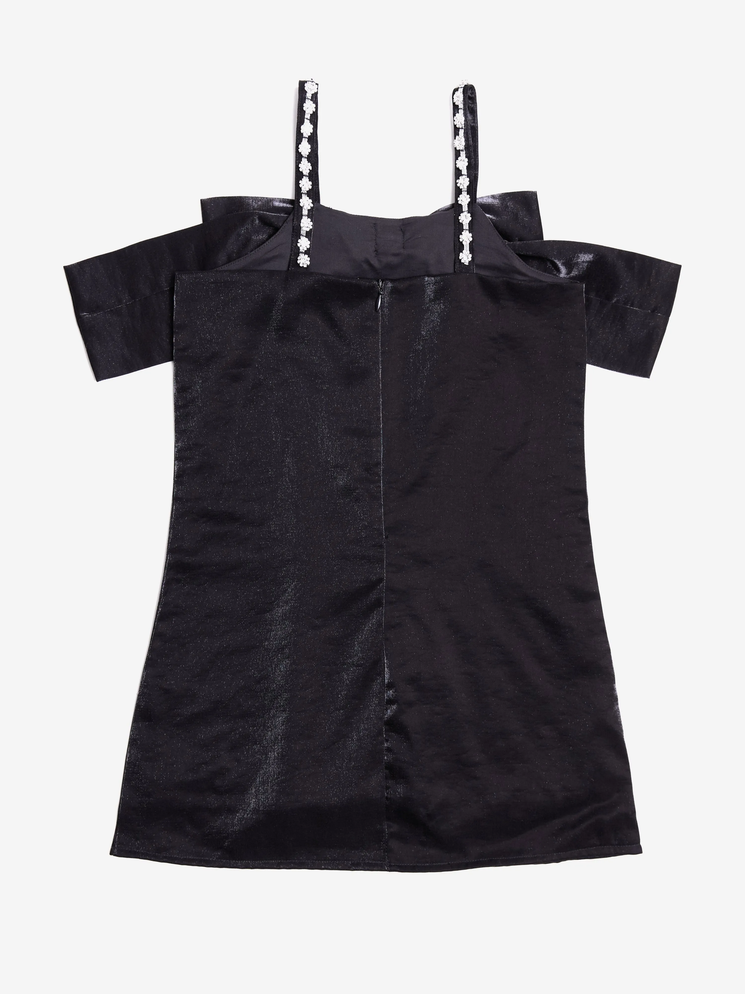 BCBG Girls Jewel Strap Taffeta Dress in Black