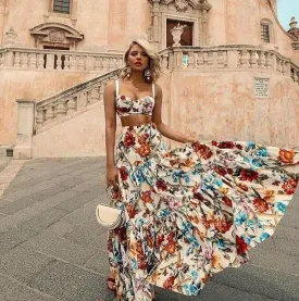 Beach Print Dress Sexy Party Night Elegant Maxi White Dress