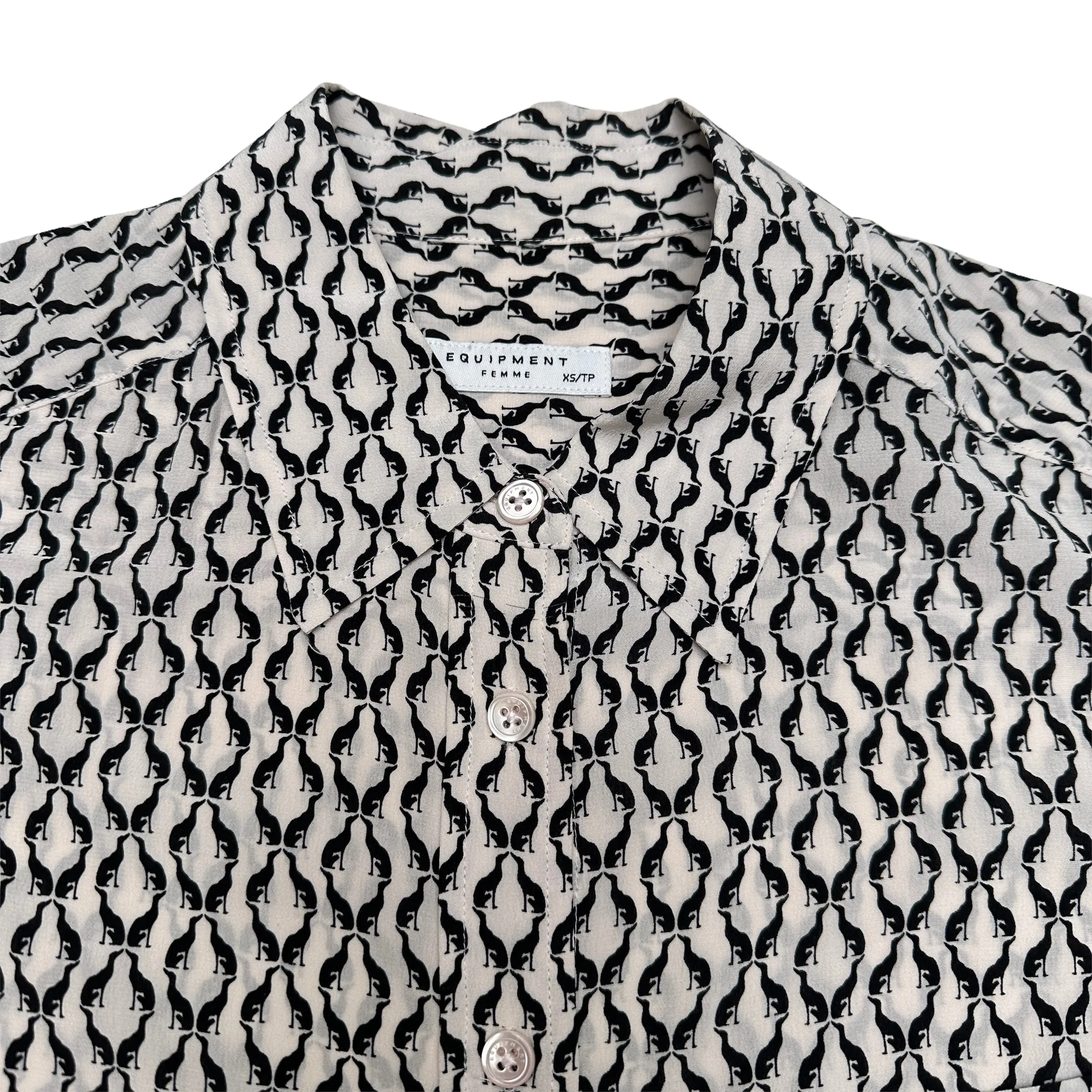 Black & White Silk Shirt - XS