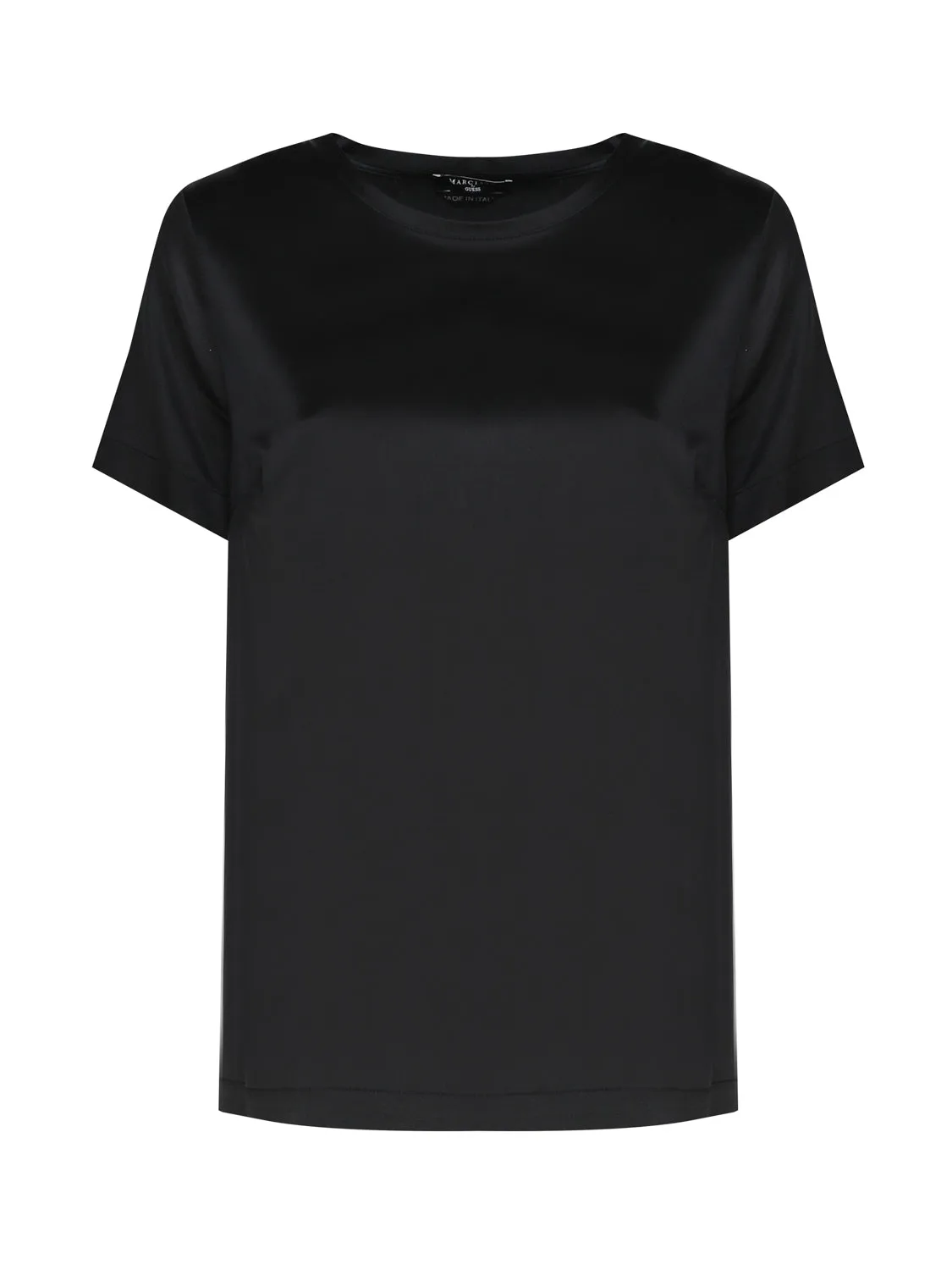 Black Elastic Silk T-shirt for Women