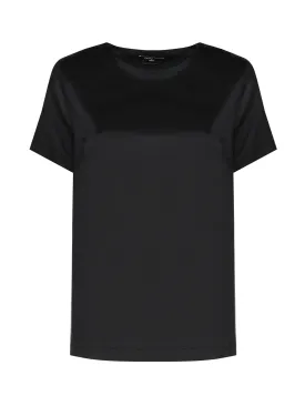 Black Elastic Silk T-shirt for Women