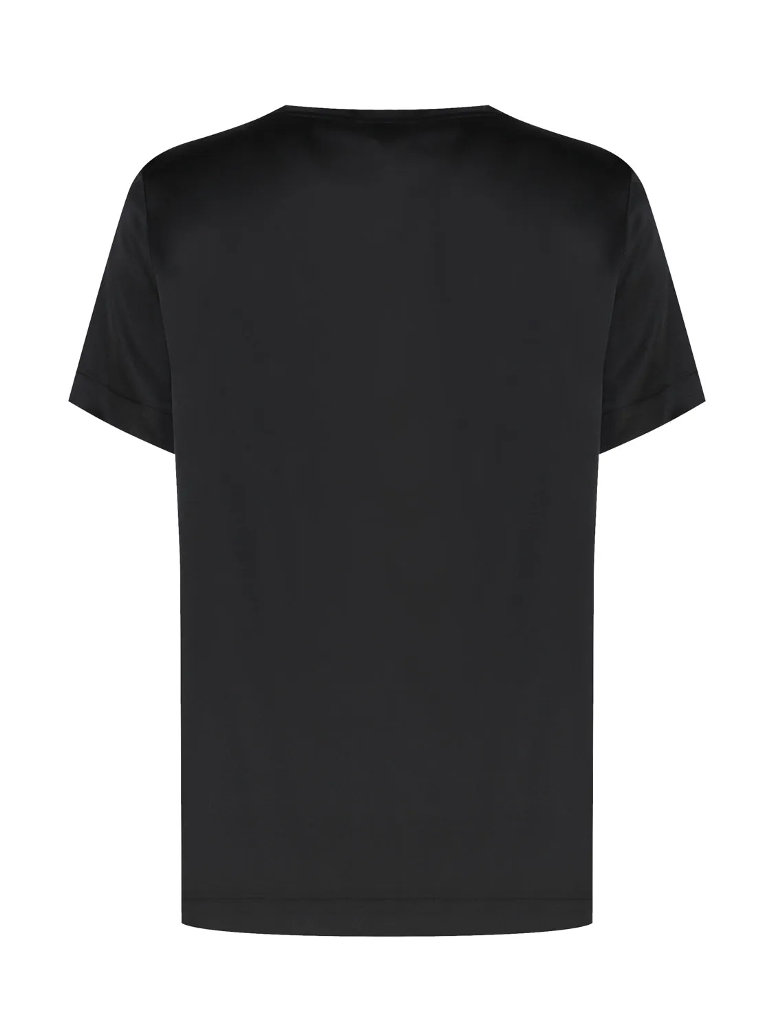 Black Elastic Silk T-shirt for Women