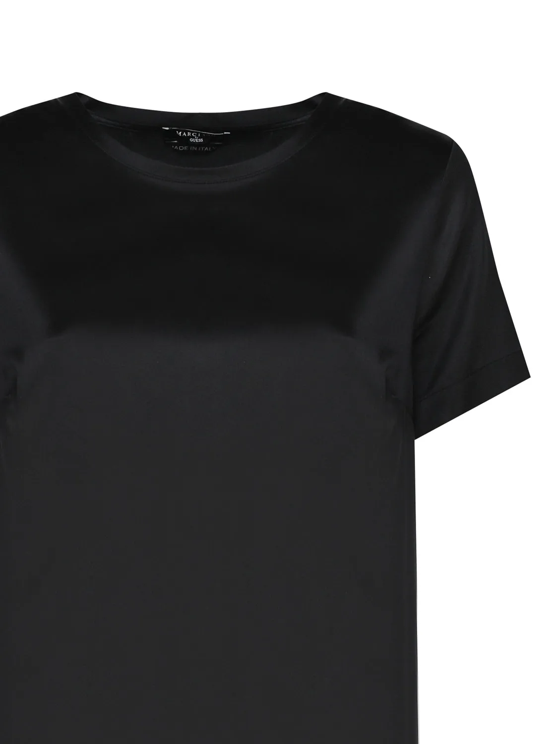 Black Elastic Silk T-shirt for Women