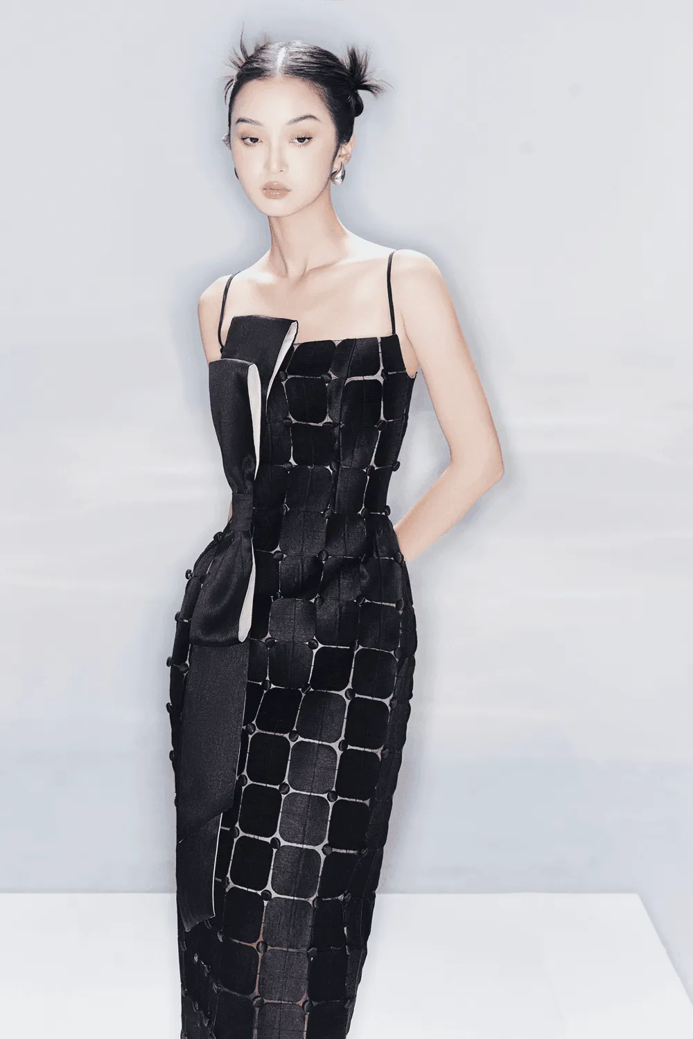 Chrysler Sheath Spaghetti Strap Mesh Taffeta Ankle Length Dress