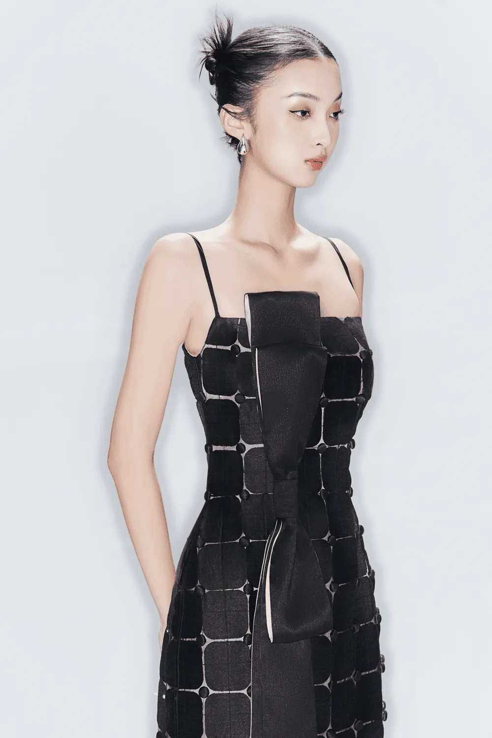 Chrysler Sheath Spaghetti Strap Mesh Taffeta Ankle Length Dress
