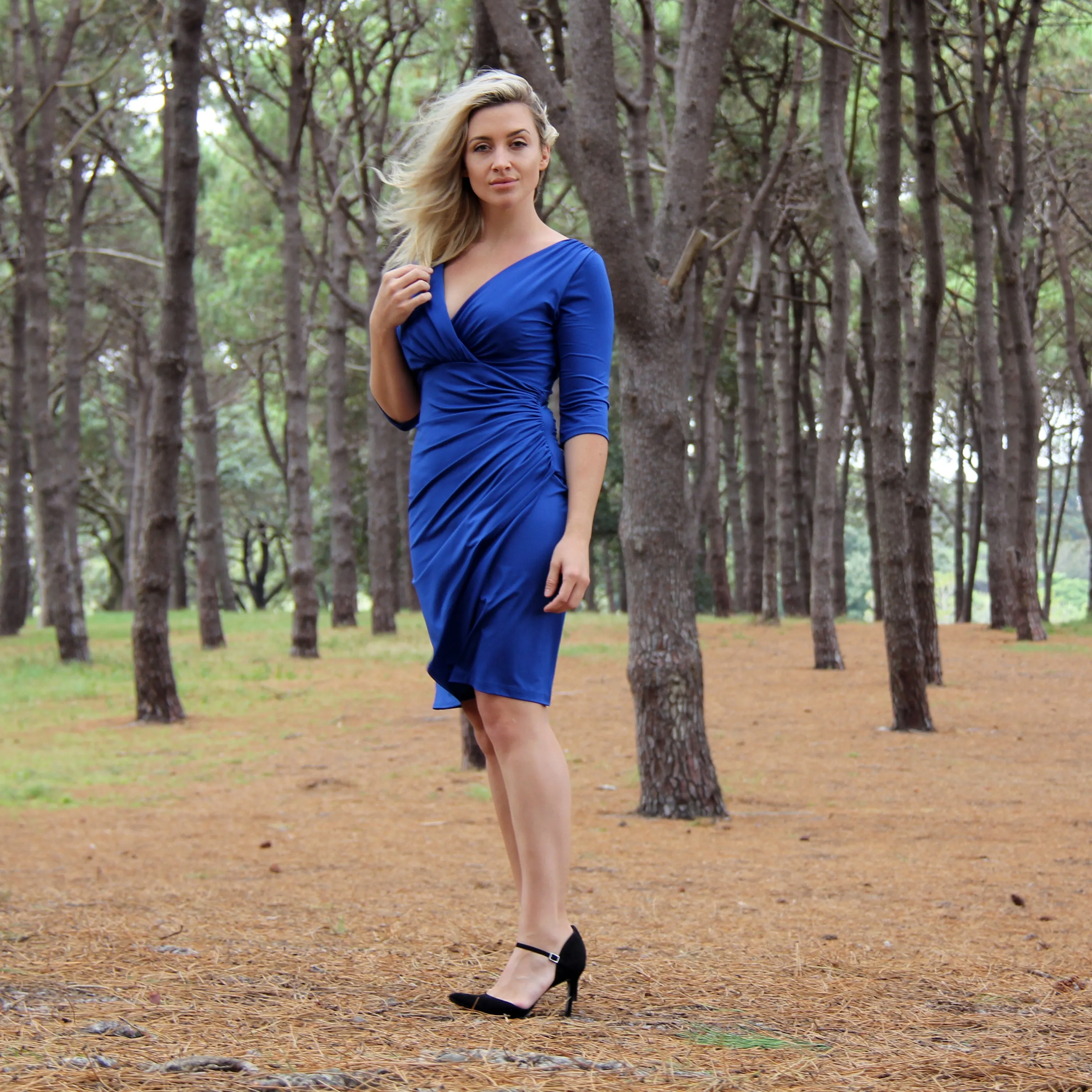 Cobalt Ruched Dress