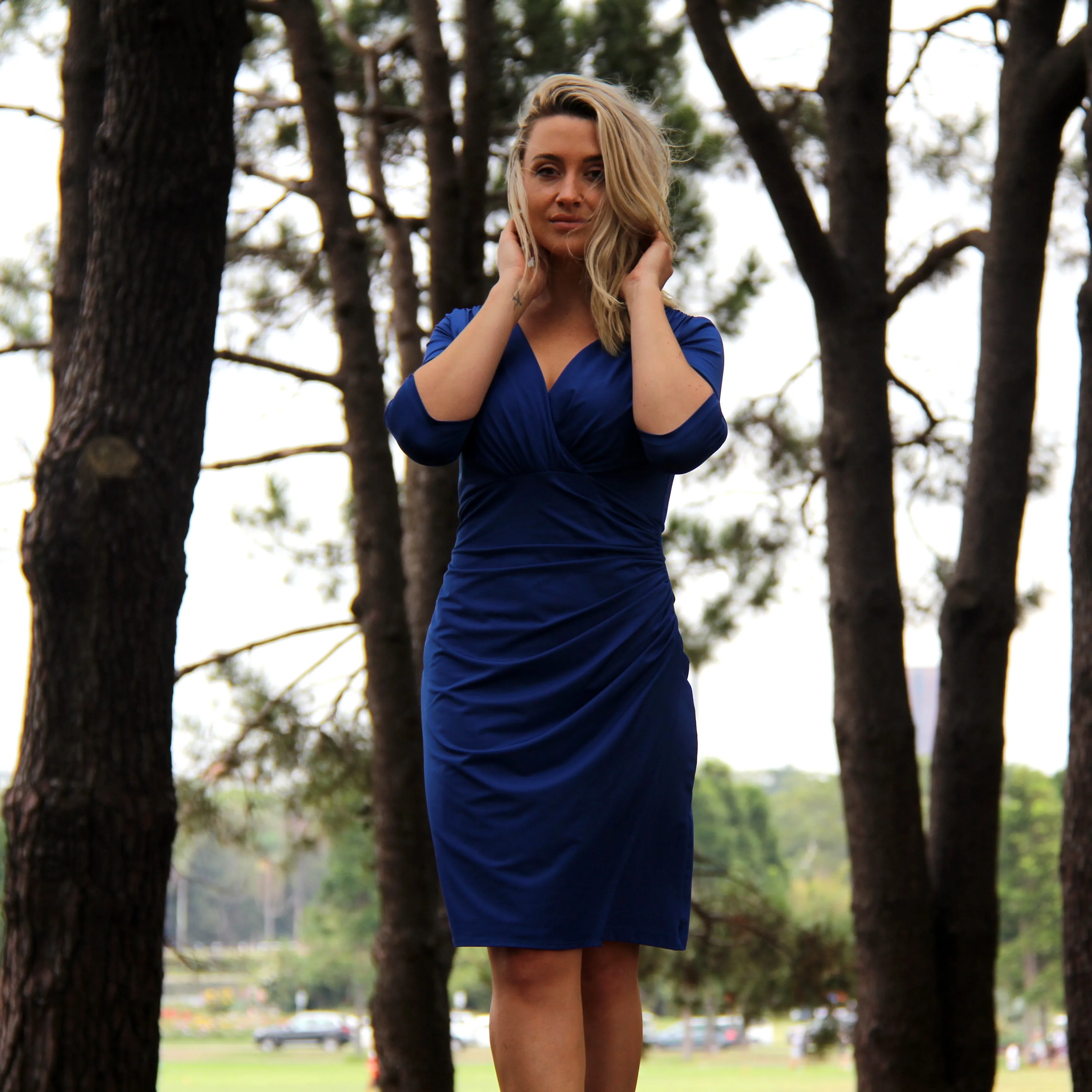 Cobalt Ruched Dress