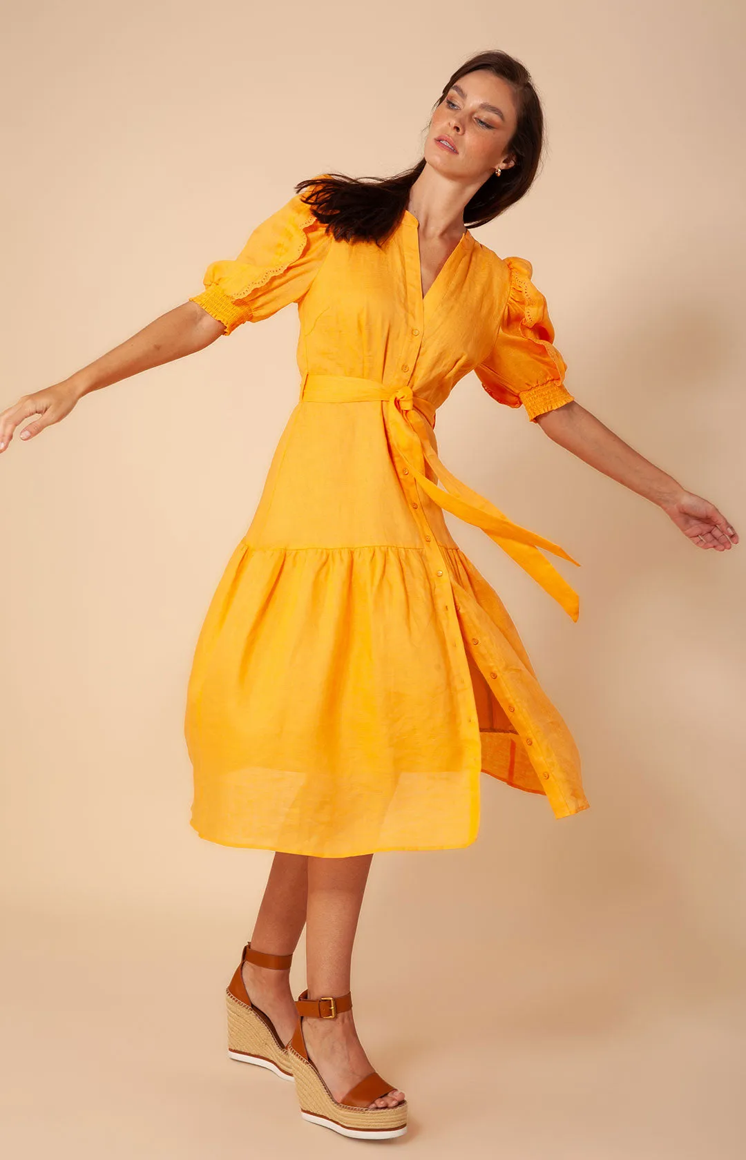 Colette Solid Linen Dress