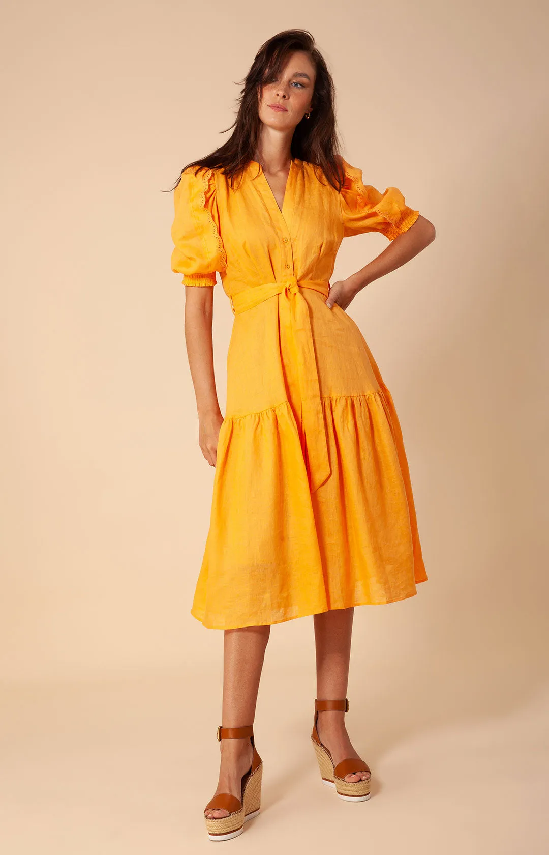 Colette Solid Linen Dress