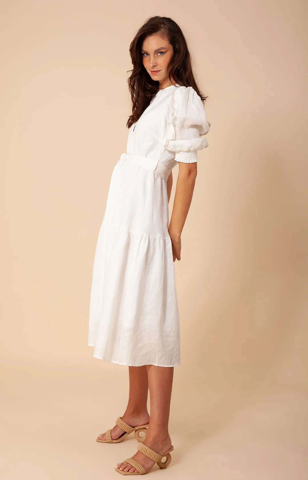 Colette Solid Linen Dress
