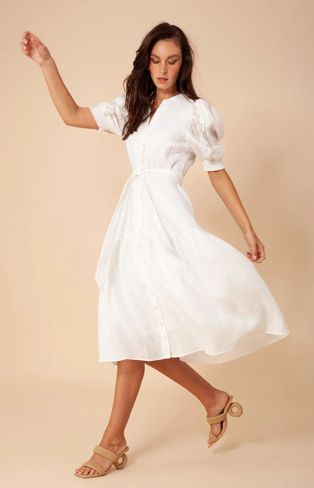 Colette Solid Linen Dress