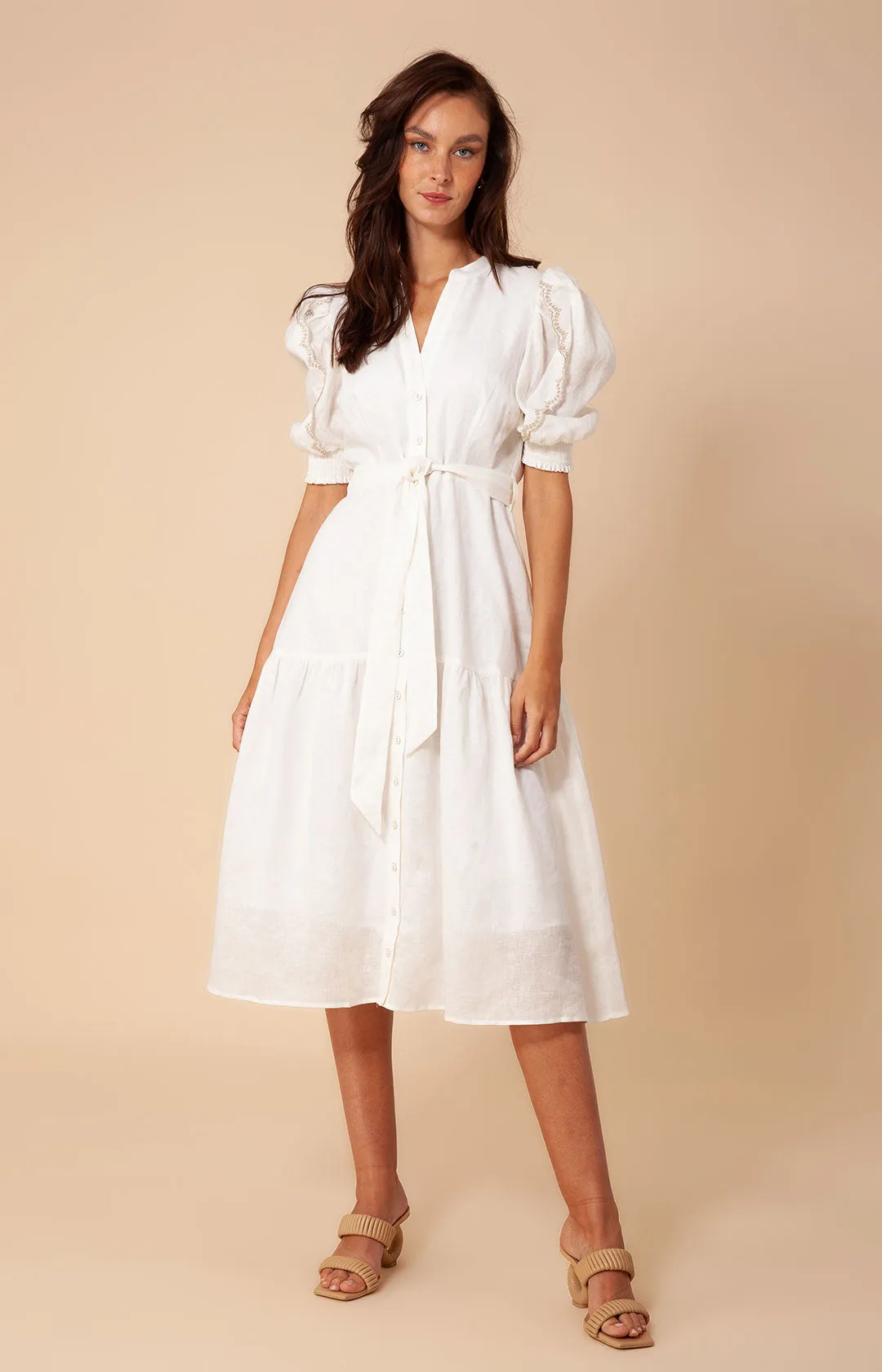 Colette Solid Linen Dress