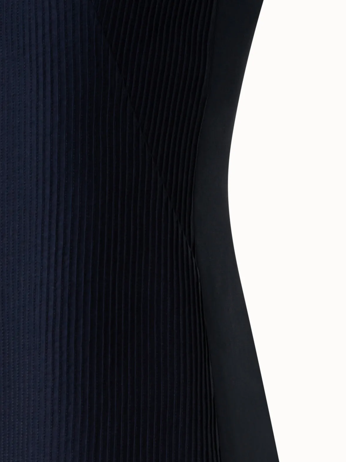 Cotton Sheath Dress with Stitched Pleats