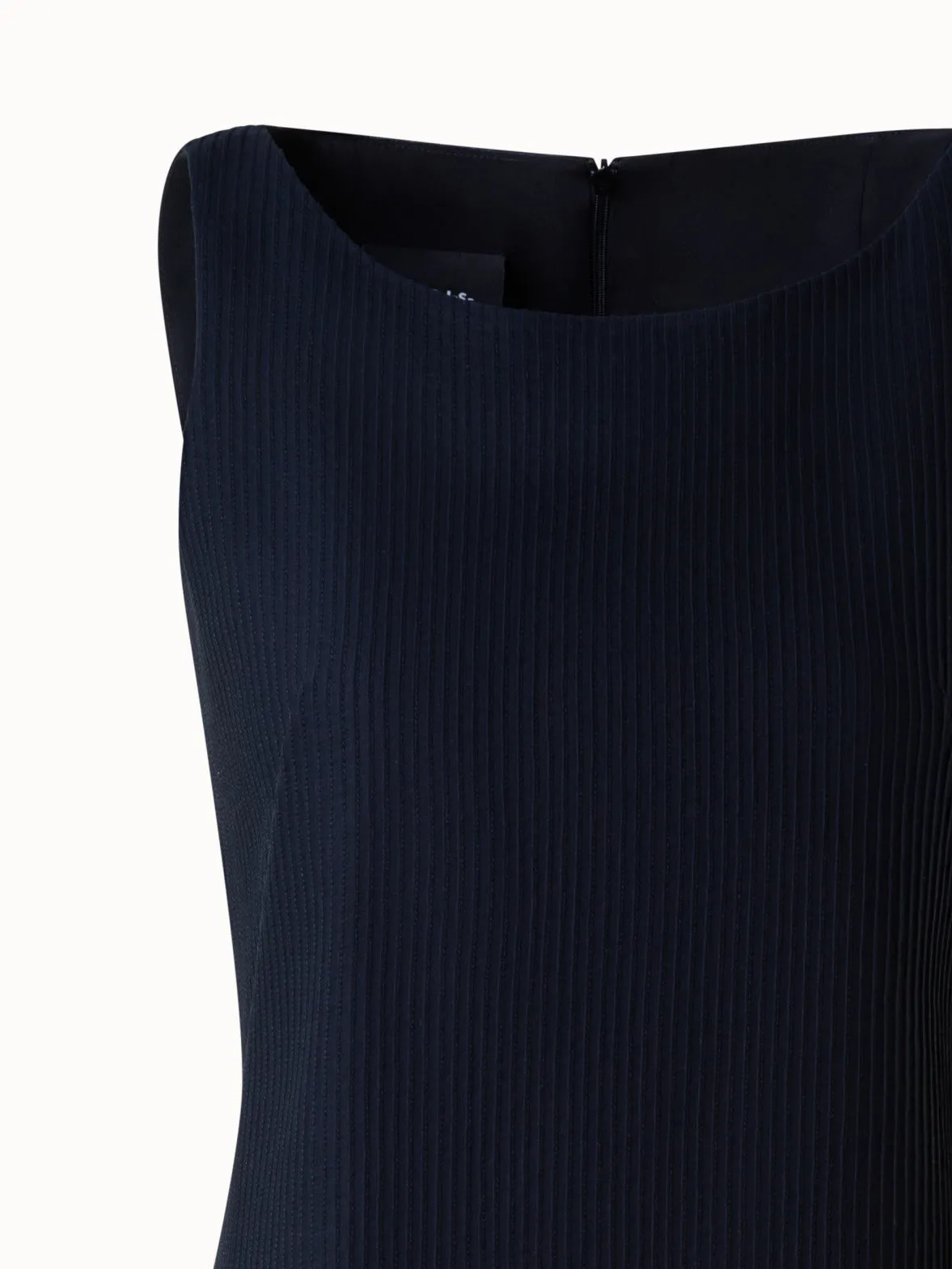 Cotton Sheath Dress with Stitched Pleats