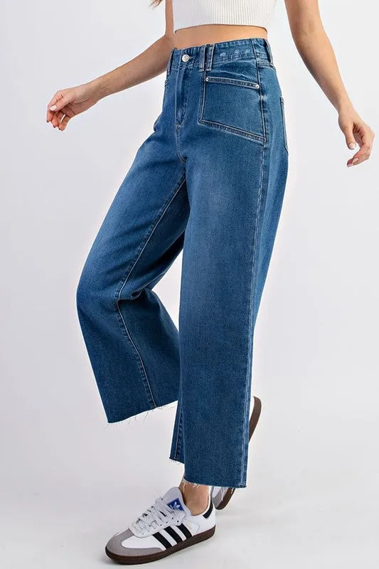 Cropped Straight Leg Jeans