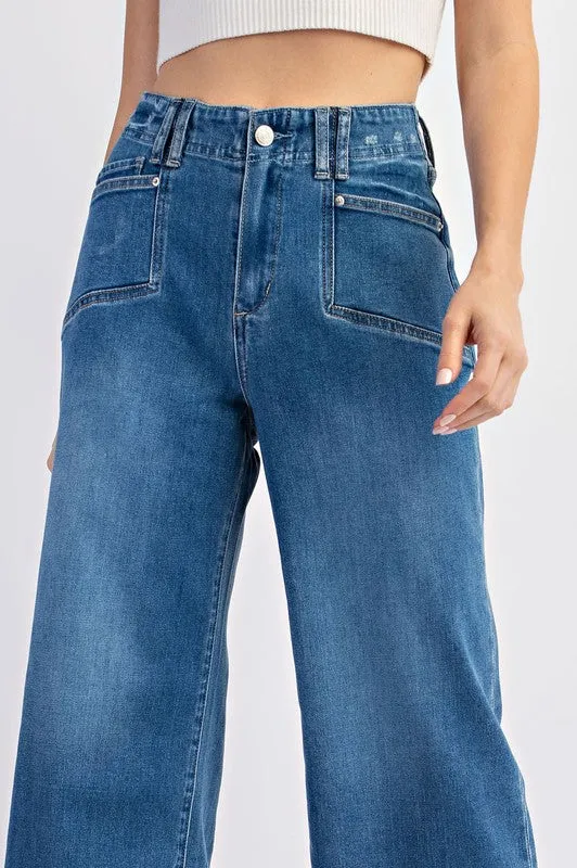 Cropped Straight Leg Jeans