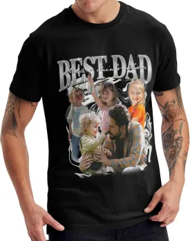Custom Dad Shirt with Photo Text, Personalized Fathers Day Shirt Gifts for Dad Papa Husband, Custom T Shirts for Men