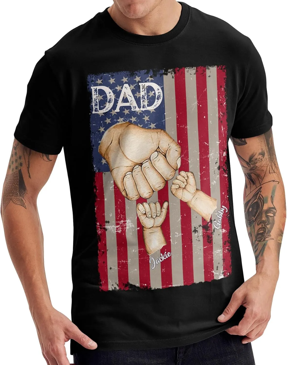 Custom Dad Shirt with Photo Text, Personalized Fathers Day Shirt Gifts for Dad Papa Husband, Custom T Shirts for Men
