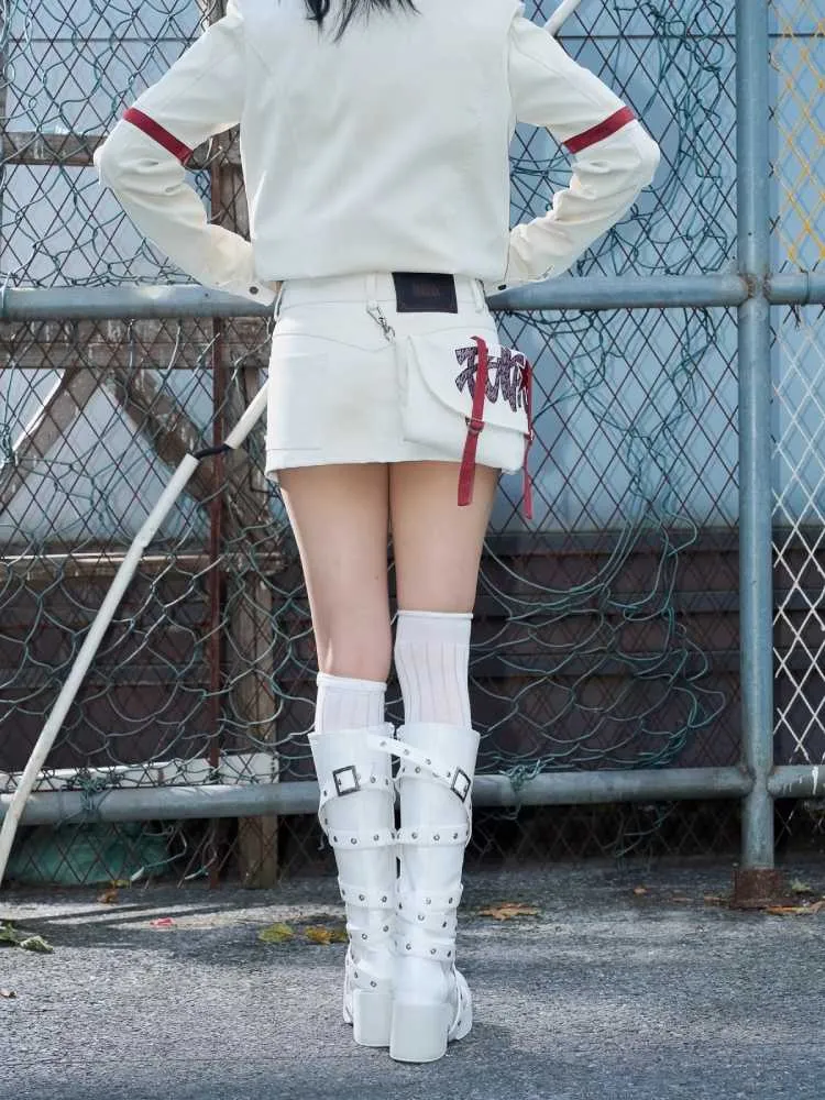 Detachable shoulder bag leather skirt【s0000010555】