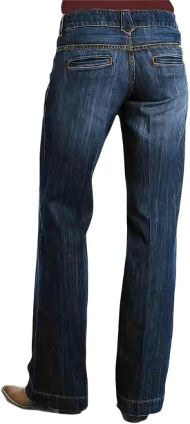 Flamingals Straight Leg Boyfriend Jeans for Women Button Hem Mid Waisted Bootcut Jeans