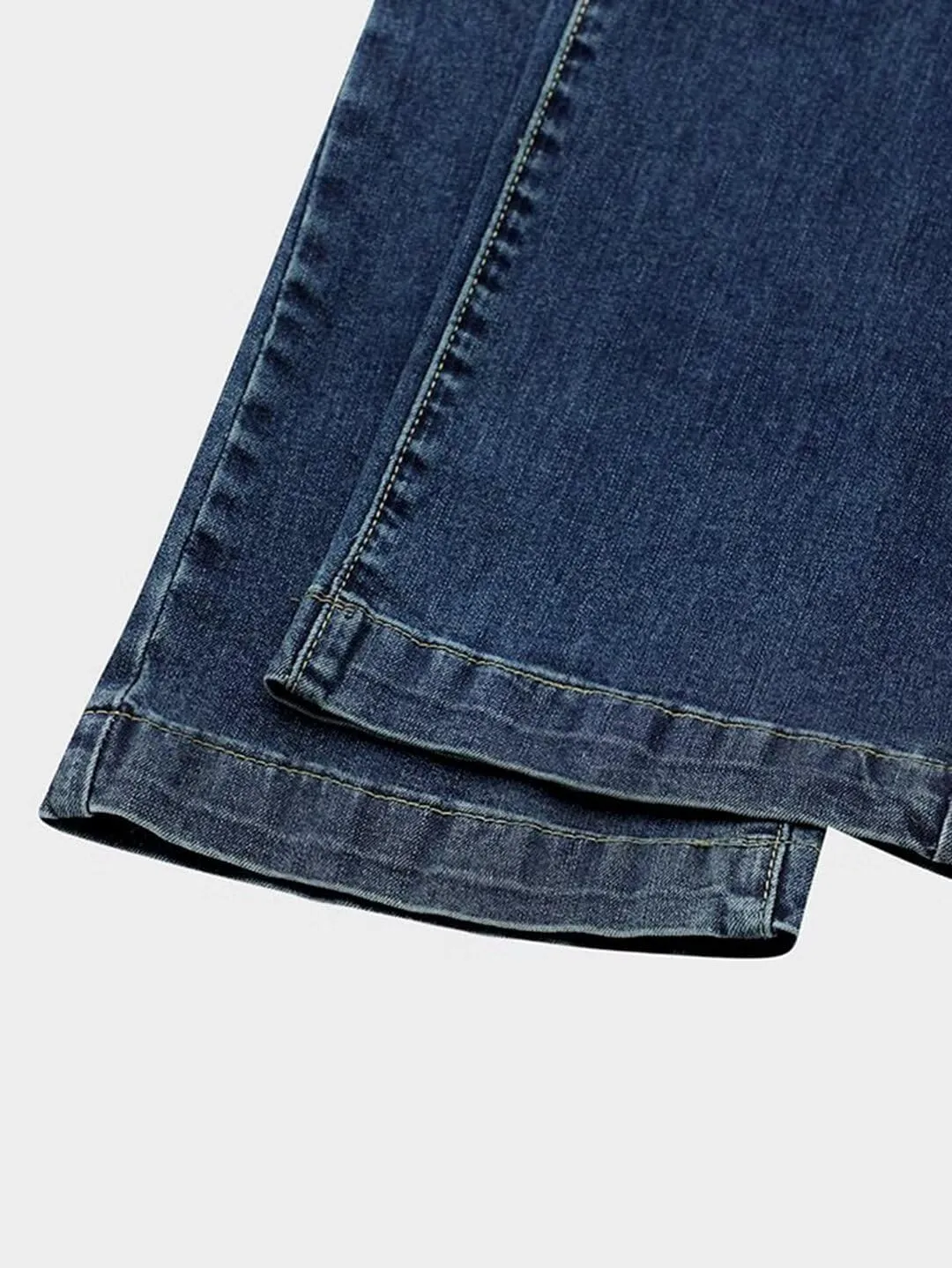 Flamingals Straight Leg Boyfriend Jeans for Women Button Hem Mid Waisted Bootcut Jeans