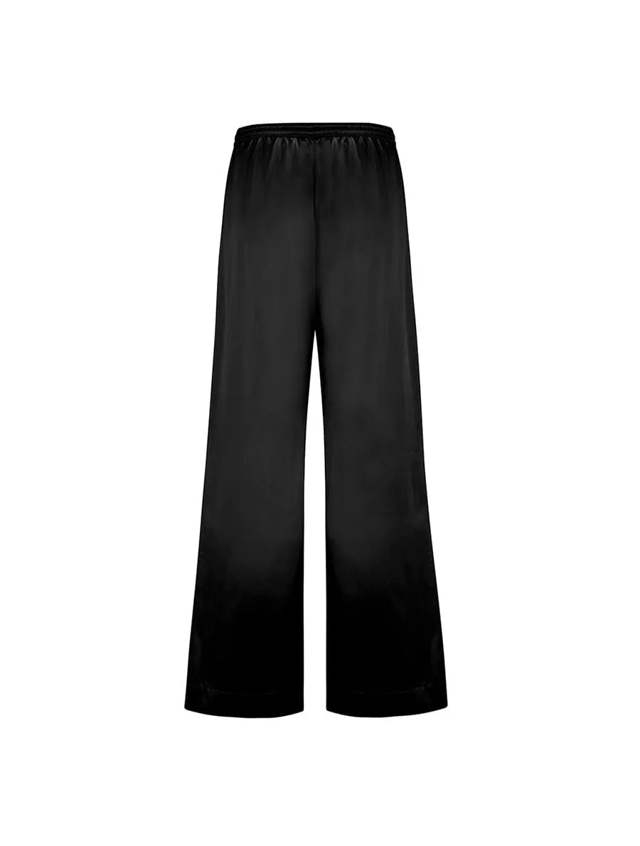 Fleur Du Jour Black Silk Trouser