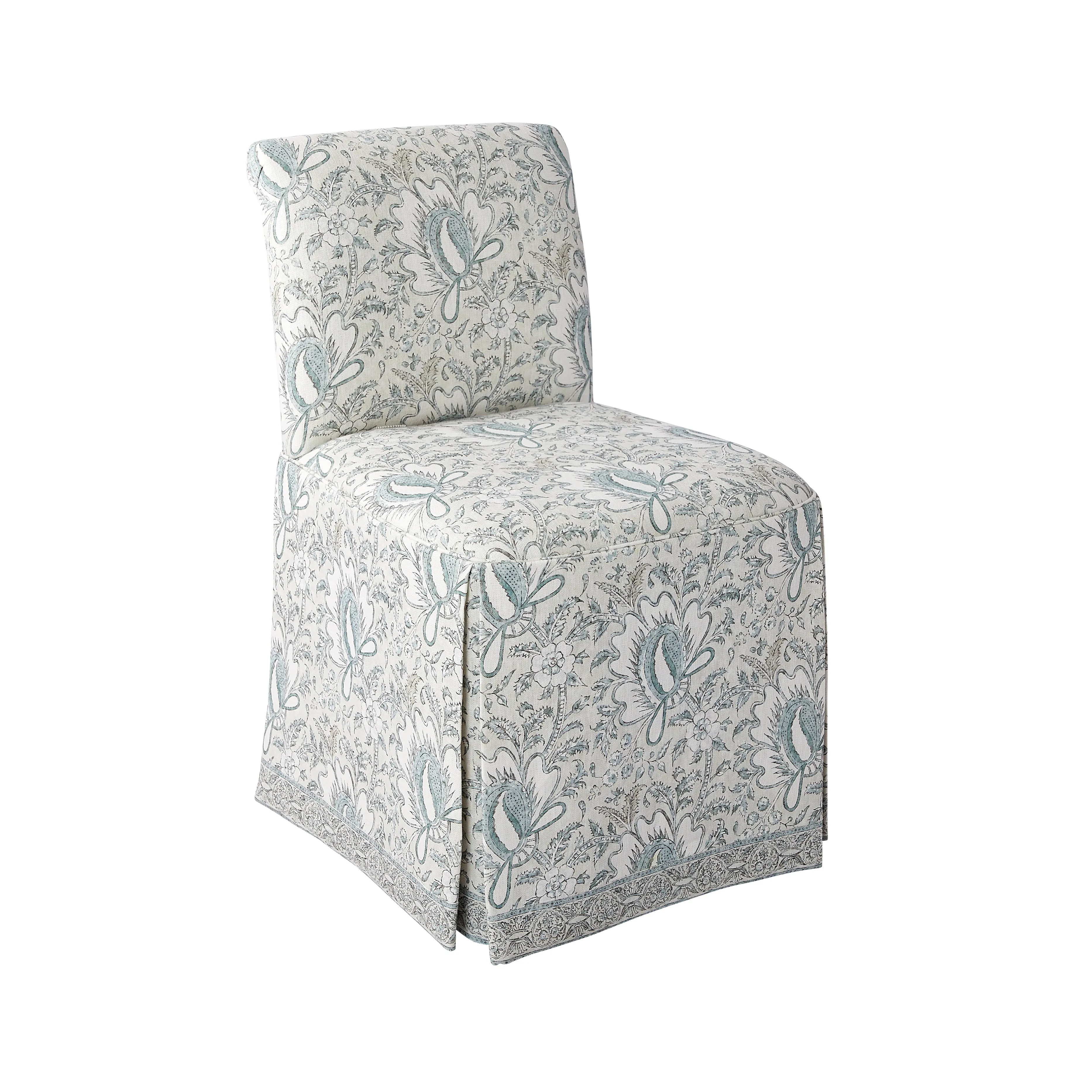 Floral Linen Slipper Chair