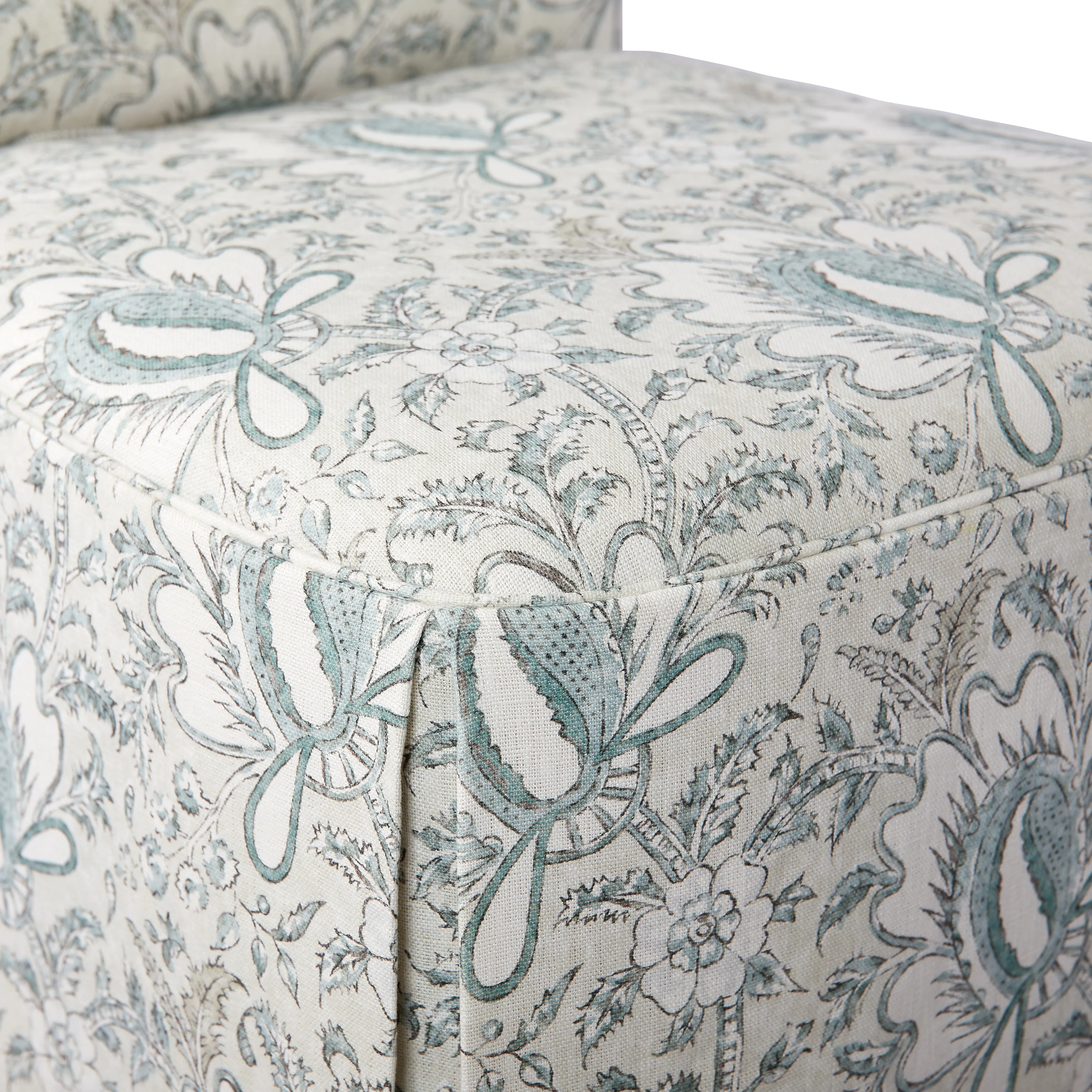 Floral Linen Slipper Chair