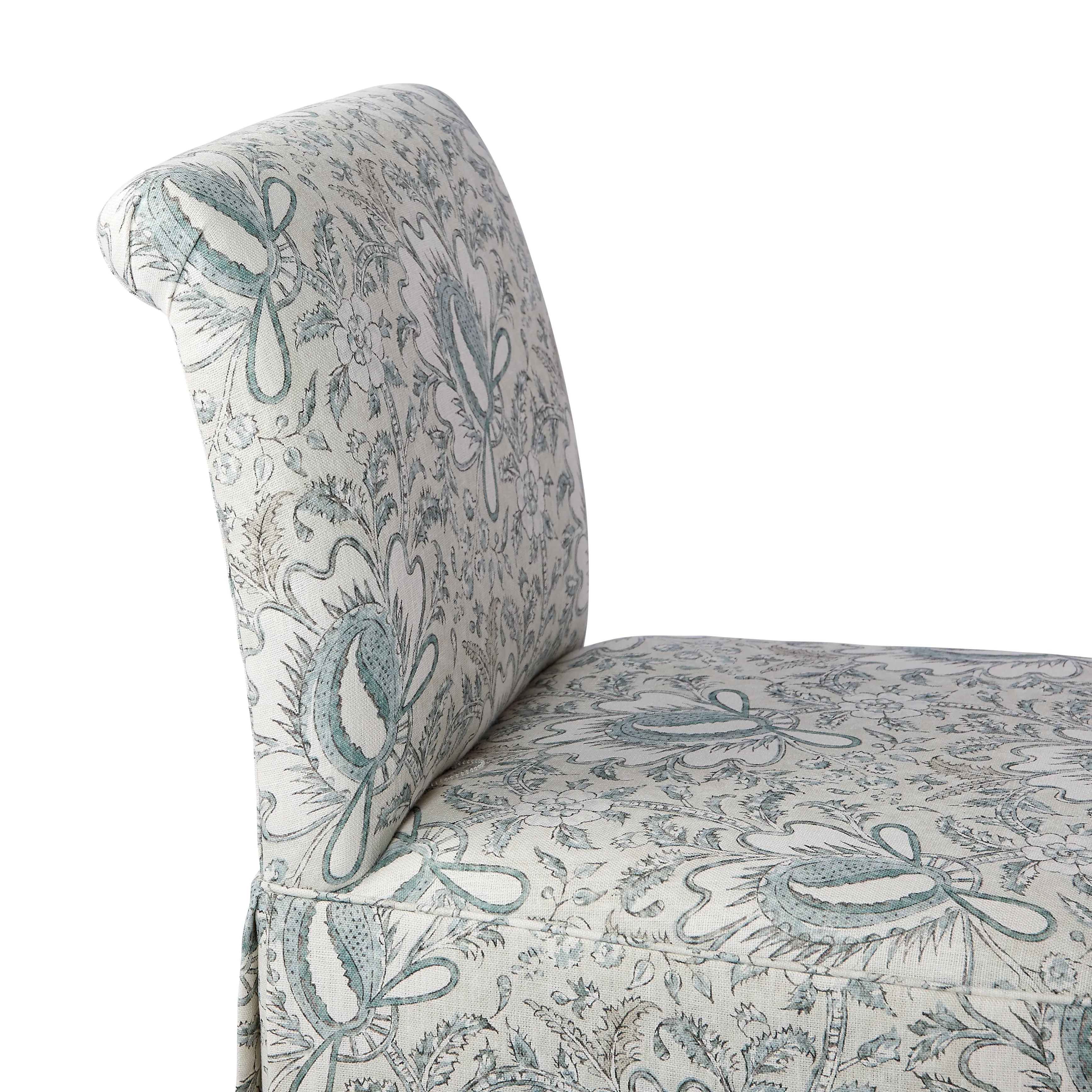 Floral Linen Slipper Chair