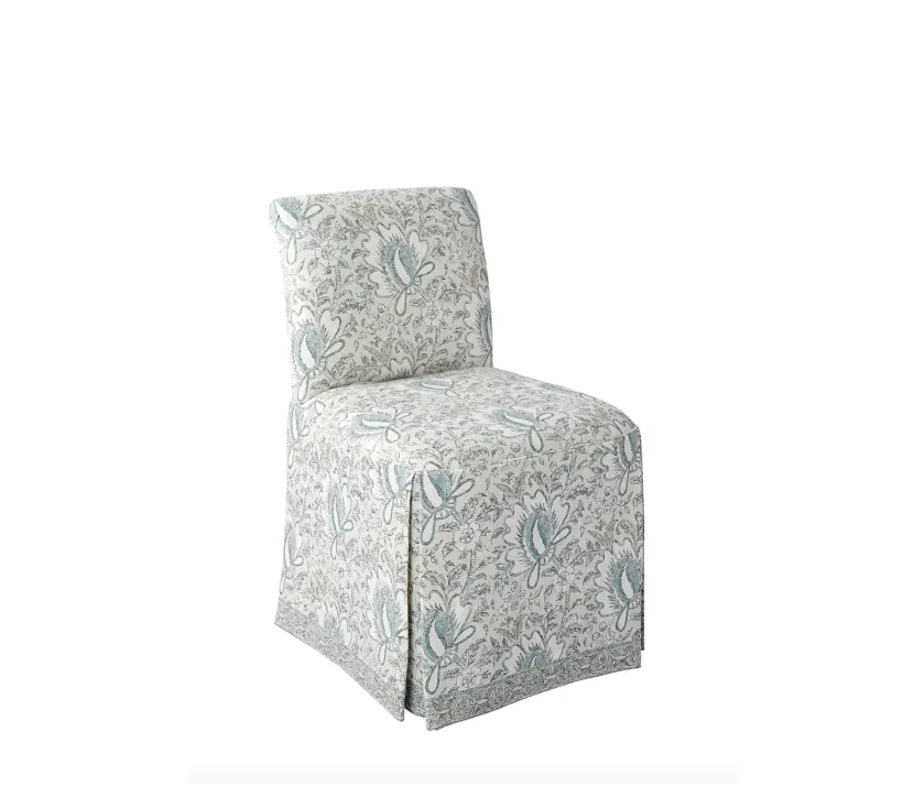 Floral Linen Slipper Chair