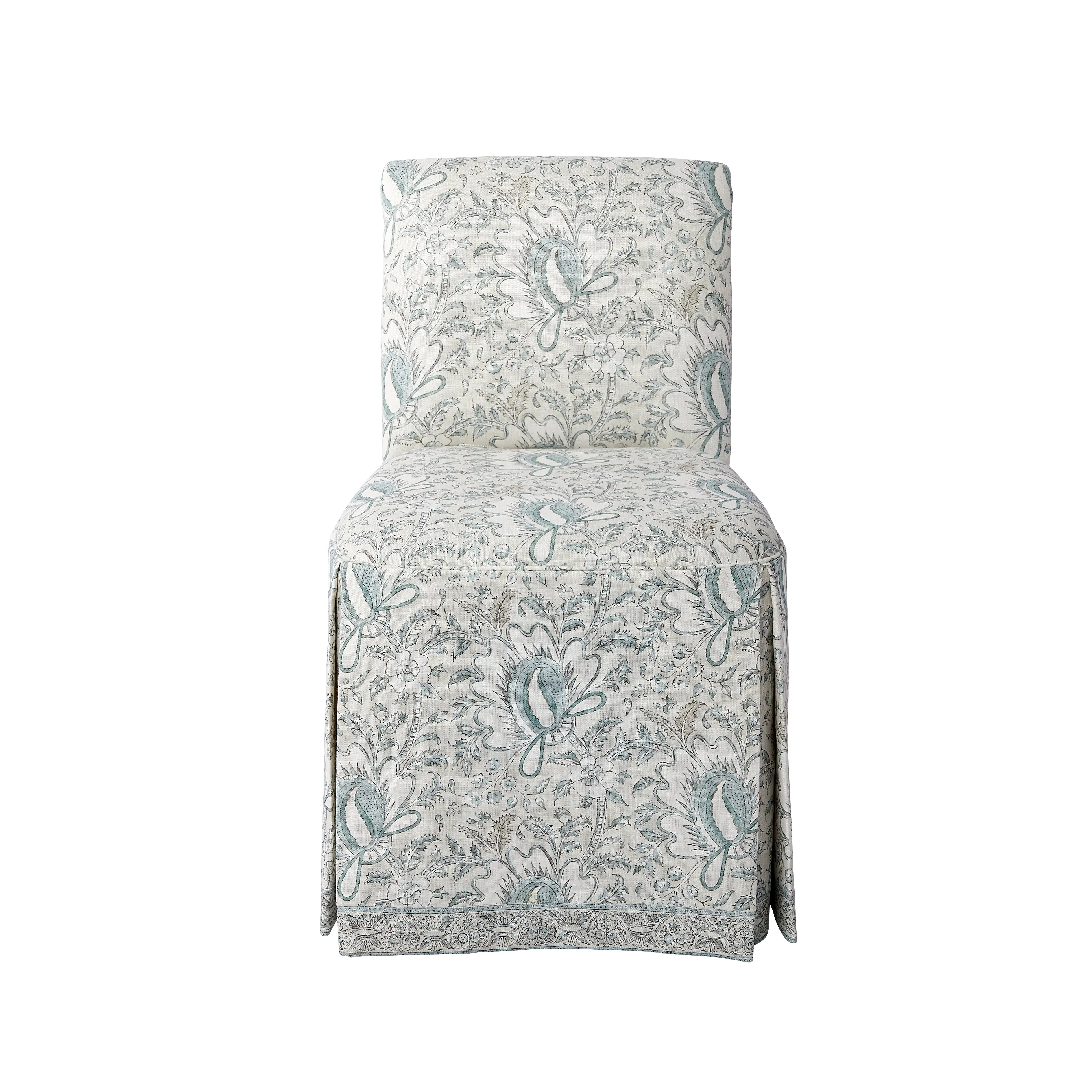 Floral Linen Slipper Chair